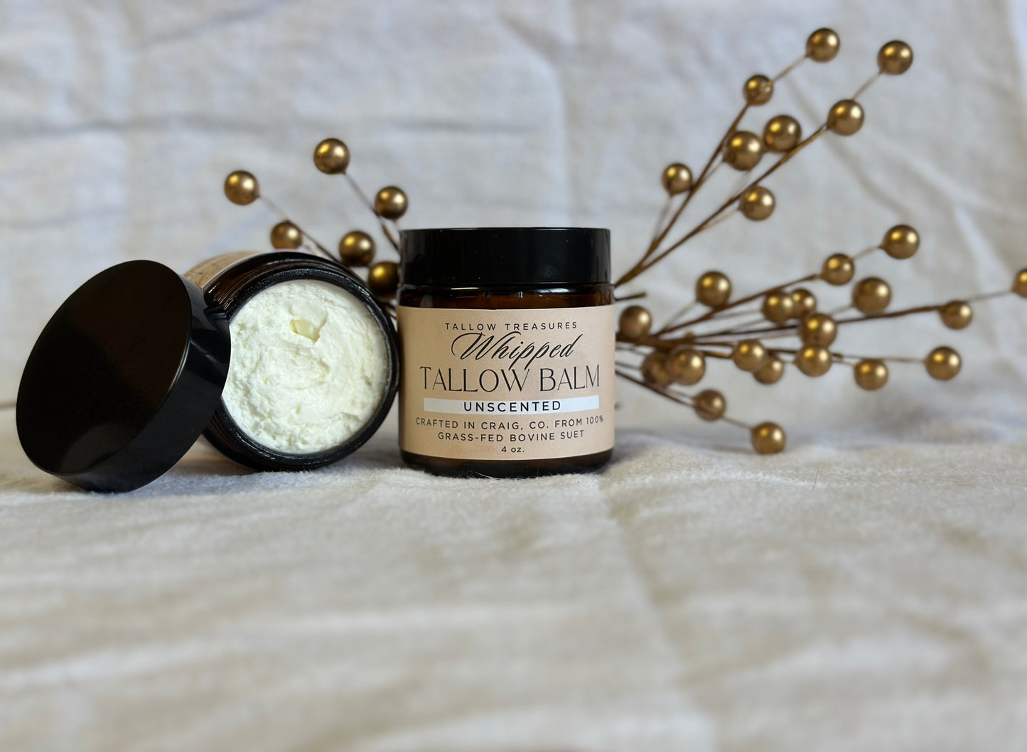 Whipped Unscented Tallow Balm 4oz.